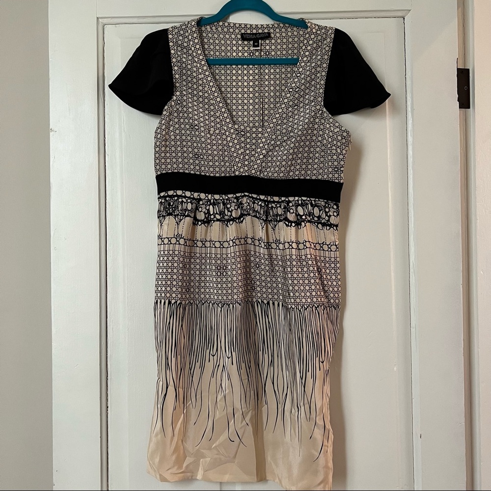 Vena Cava Womens black and white silk dress size AP short sleeve